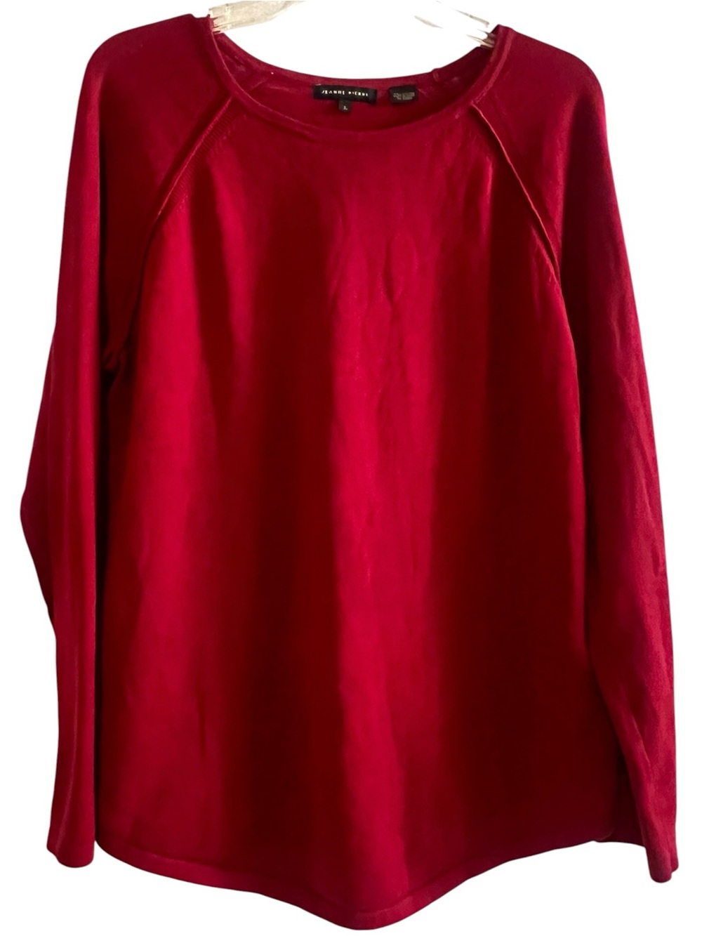 Jeanne Pierre 100% Cotton Knit Top Red Size L